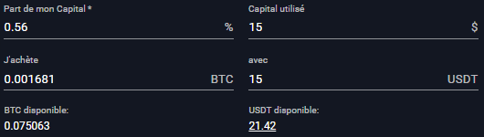 gestion de la quantité et du capital engagé sur le trade