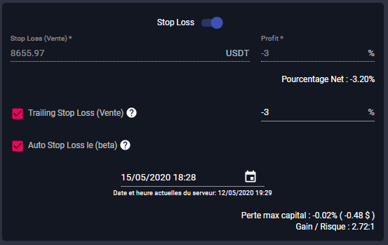 stop loss du smart trading