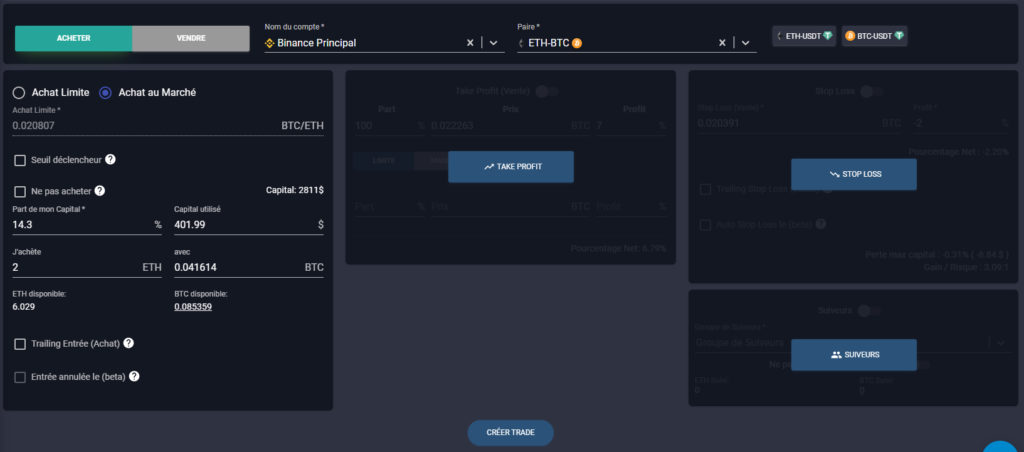 rachat des ETH contre du BTC