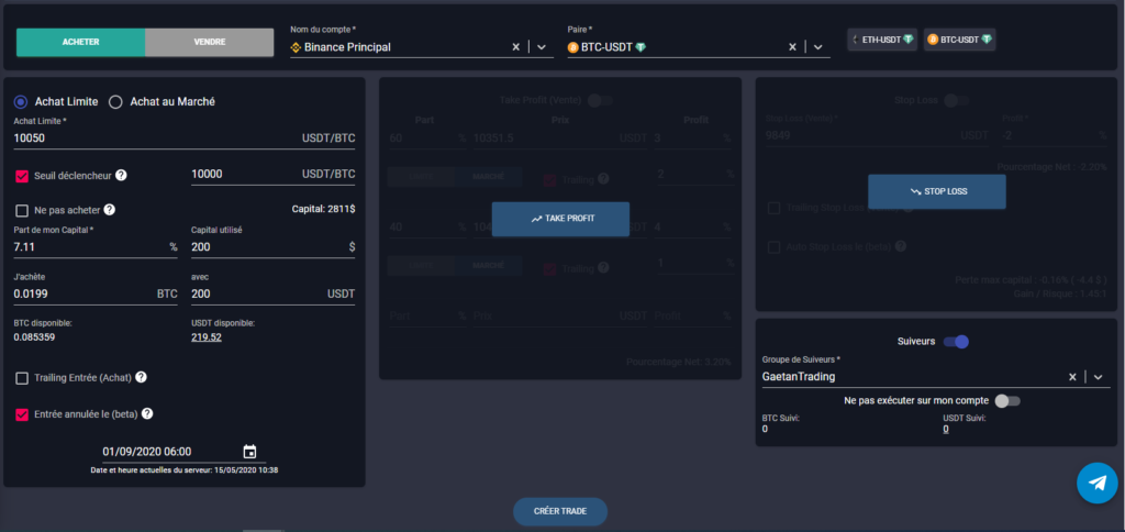 achat à la cassure d'une résistance