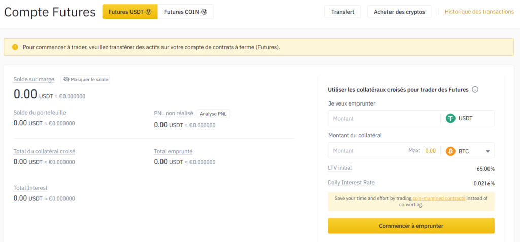 Votre compte Binance Futures