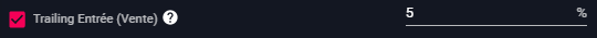 Apprendre le Trading : Trailing Entrée de Vente