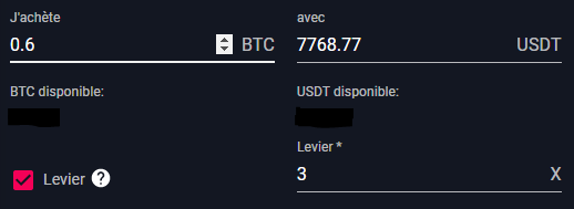 Sélection d'un Levier