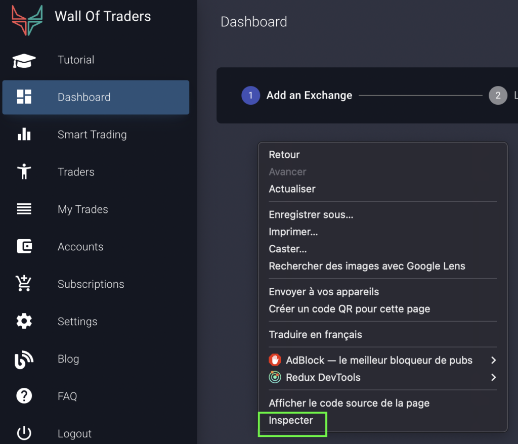Trading API : mode développeur