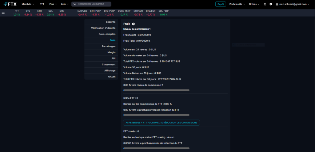 FTX avis : Les taxes