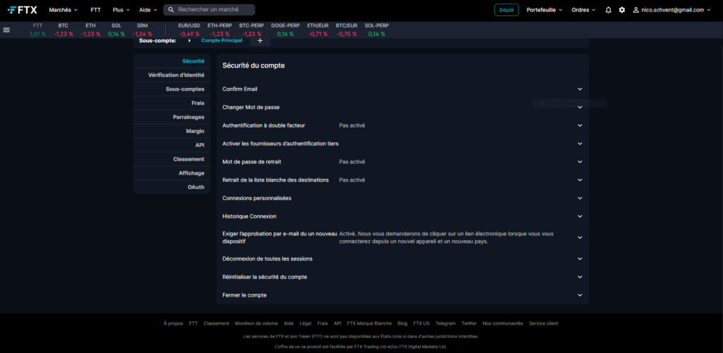 FTX avis : La sécurité