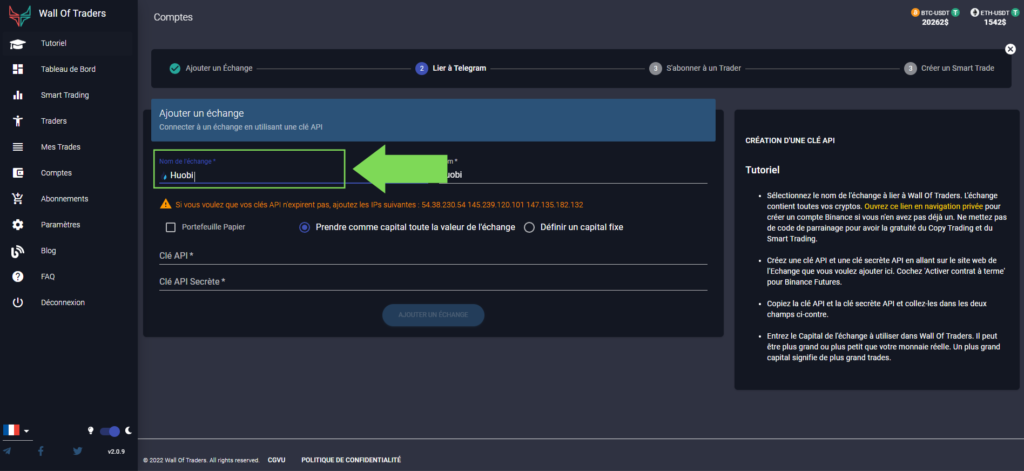 Comment transférer des fonds vers Huobi?