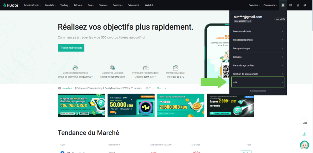 Tutoriel Huobi: Comment passer un trade sur Huobi?